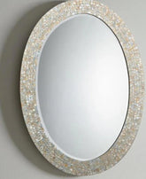 Luxury Mother of Pearl Oval Wall Hanging Mirror – Stone Home & Bathroom Interior Decor Unique Handicrafts IND